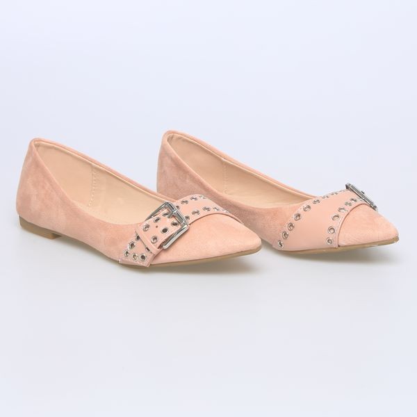 Ballerine – Daim –Rose-REF0289