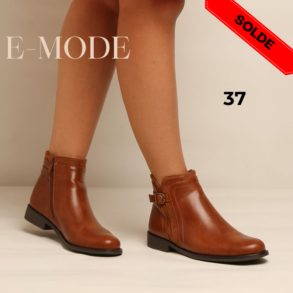 Bottines - Simili Cuir - Marron - REF-0774